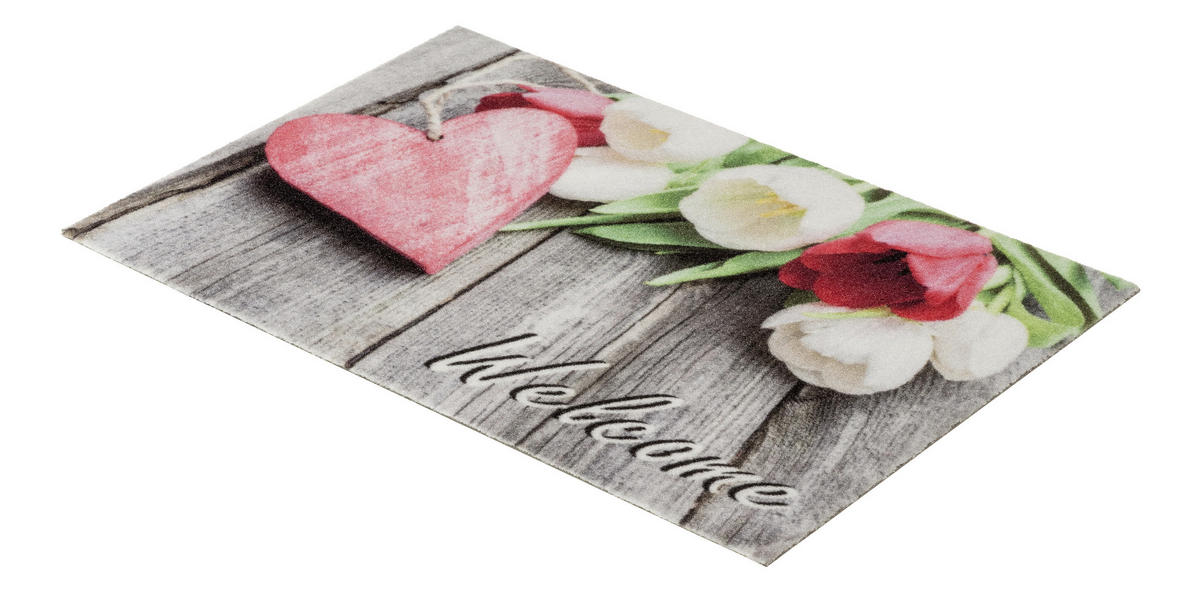 FUßMATTE 40/60 cm  - Rot/Weiß, Trend, Textil (40/60cm)