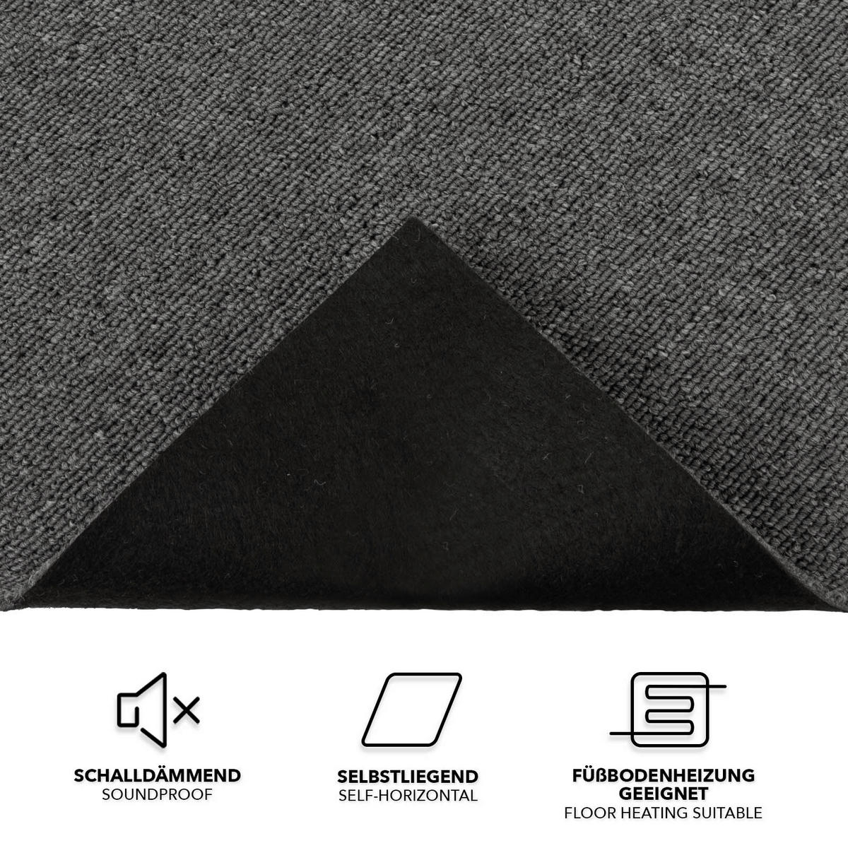 TEPPICHFLIESE - Dunkelgrau, Basics, Textil (50/50cm) - Esposa