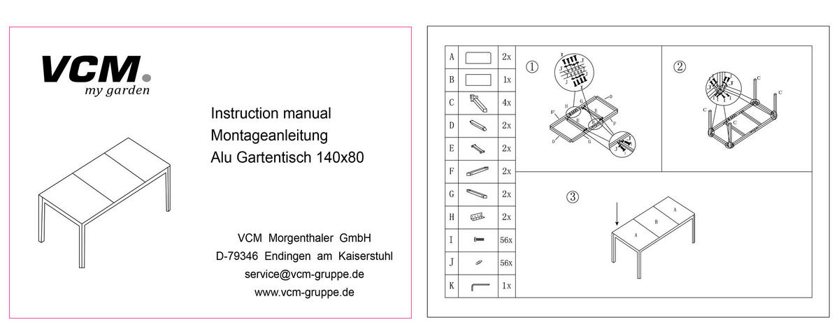 GARTENTISCHGRUPPE   - Anthrazit/Schwarz, Basics, Glas/Textil - Gardenson