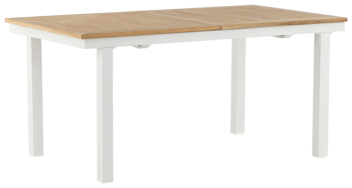 GARTENTISCH Metall Weiß rechteckig  - Weiß, KONVENTIONELL, Holz/Metall (160/90/75cm) - Gardenson