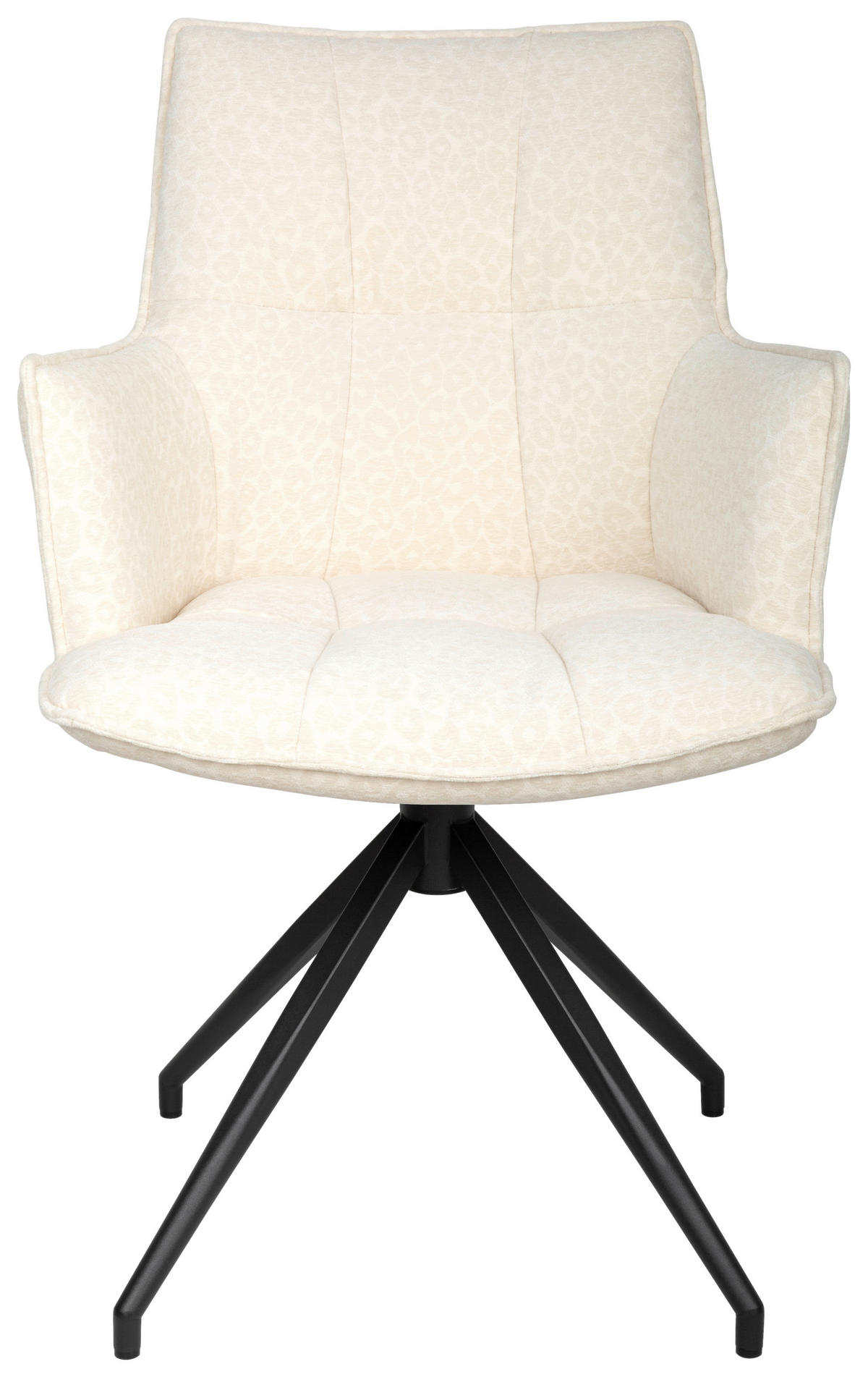 ARMLEHNSTUHL  in Eisen Jacquard  - Creme/Schwarz, Design, Textil/Metall (59/89.5/63cm) - Novel