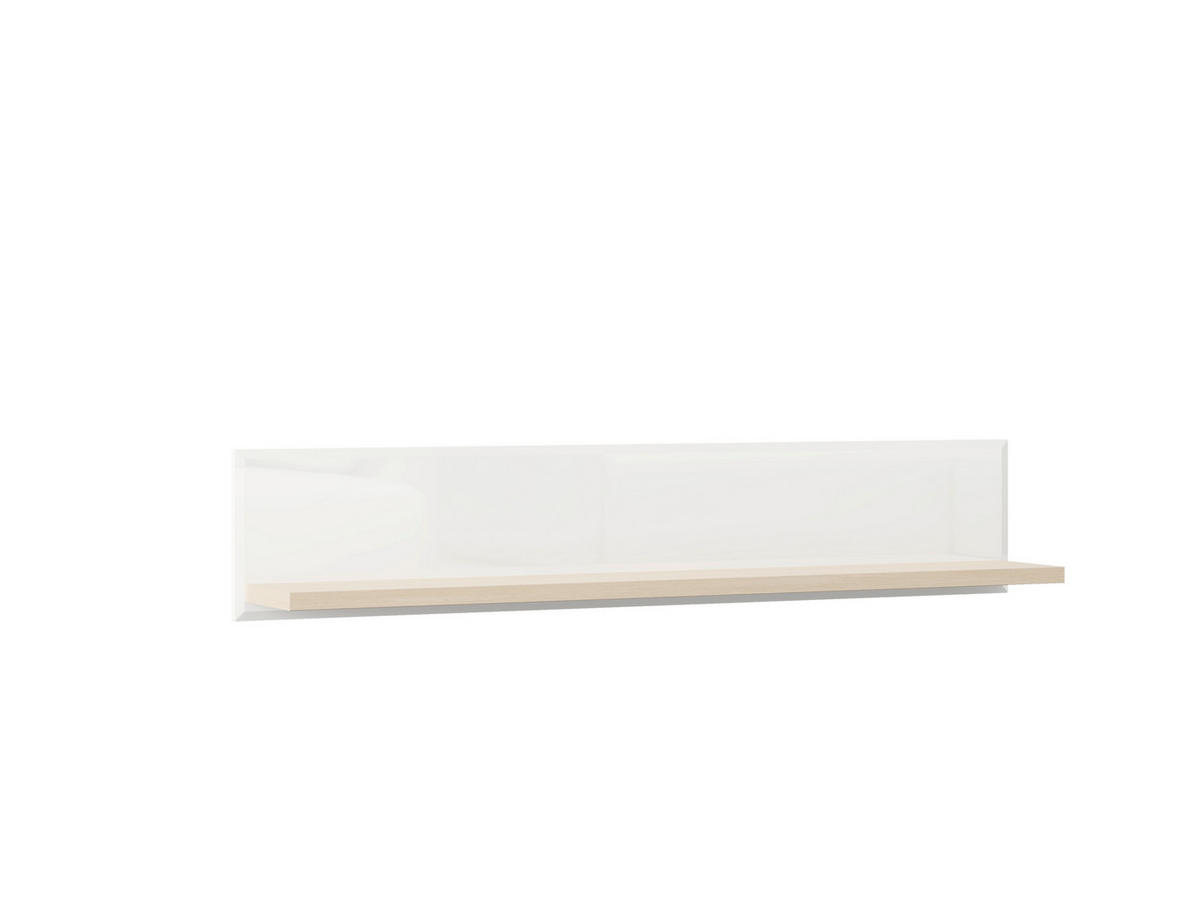 FALIPOLC 128/24/19.5 cm  - Bianco tölgy/fehér, Basics, faalapú anyag (128/24/19.5cm) - Carryhome