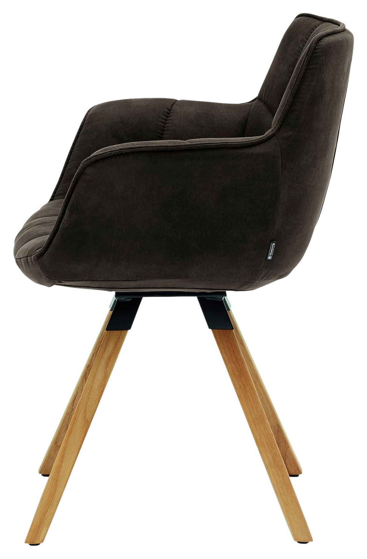 ARMLEHNSTUHL  in Mikrofaser  - Eichefarben/Mokka, KONVENTIONELL, Holz/Textil (67/85/60cm) - Musterring