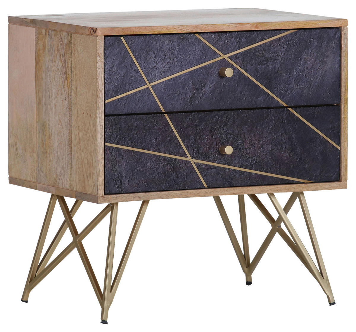 KOMMODE  in 60/60/40 cm  - Dunkelgrau/Messingfarben, Design, Holz/Holzwerkstoff (60/60/40cm) - Landscape