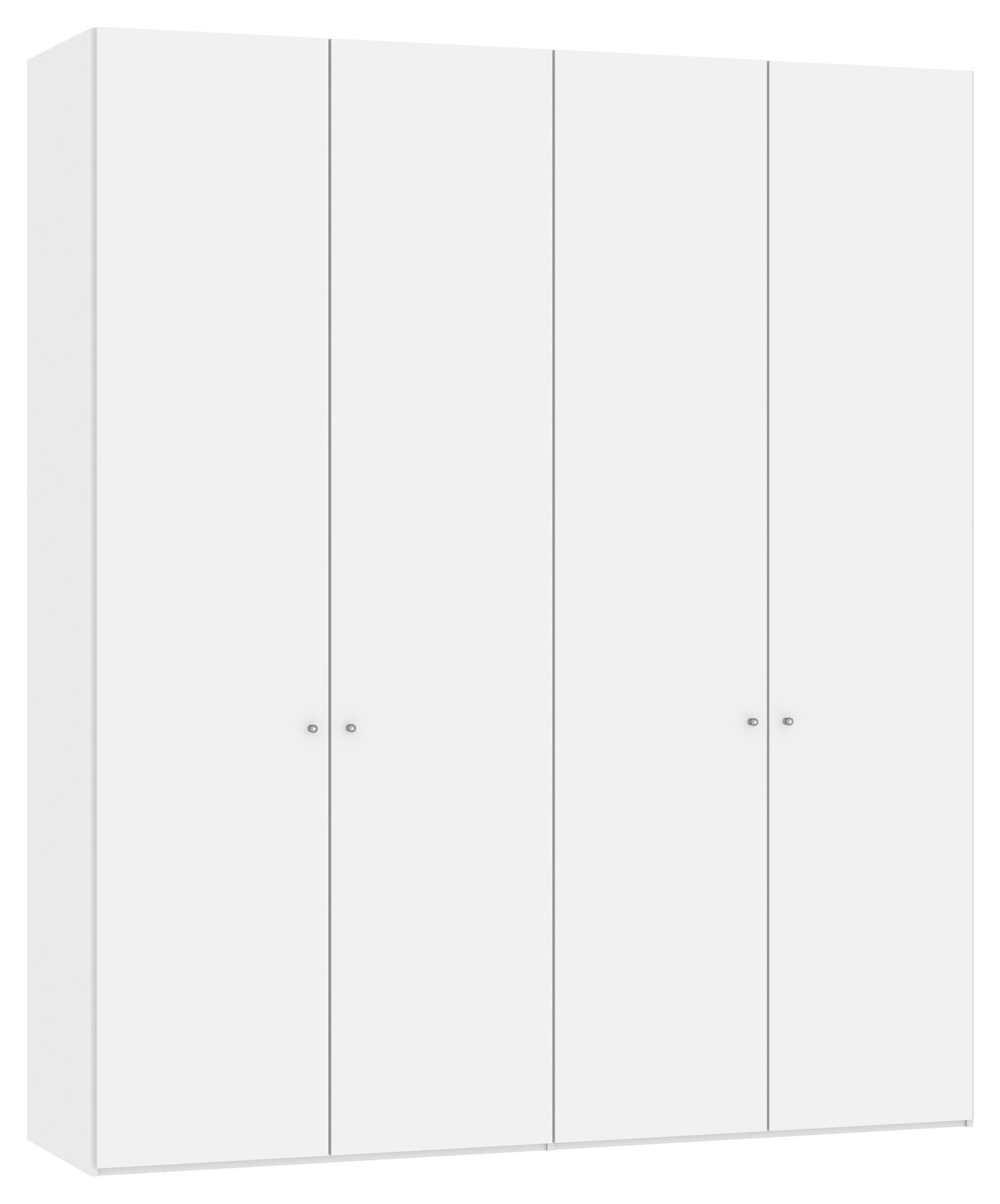 DREHTÜRENSCHRANK  in Weiß  - Silberfarben/Weiß, Design, Glas/Holzwerkstoff (203/236/59cm) - Jutzler