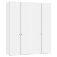 DREHTÜRENSCHRANK 203/236/59 cm 4-türig Weiß  - Silberfarben/Weiß, Design, Glas/Holzwerkstoff (203/236/59cm) - Jutzler