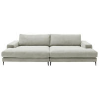 BIGSOFA in Cord Hellgrau  - Hellgrau/Schwarz, Design, Textil/Metall (296/83/177cm) - Dieter Knoll