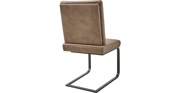 SCHWINGSTUHL in Stahl Mikrofaser - Taupe/Schwarz, Design, Textil/Metall (46/92/60cm) - Dieter Knoll