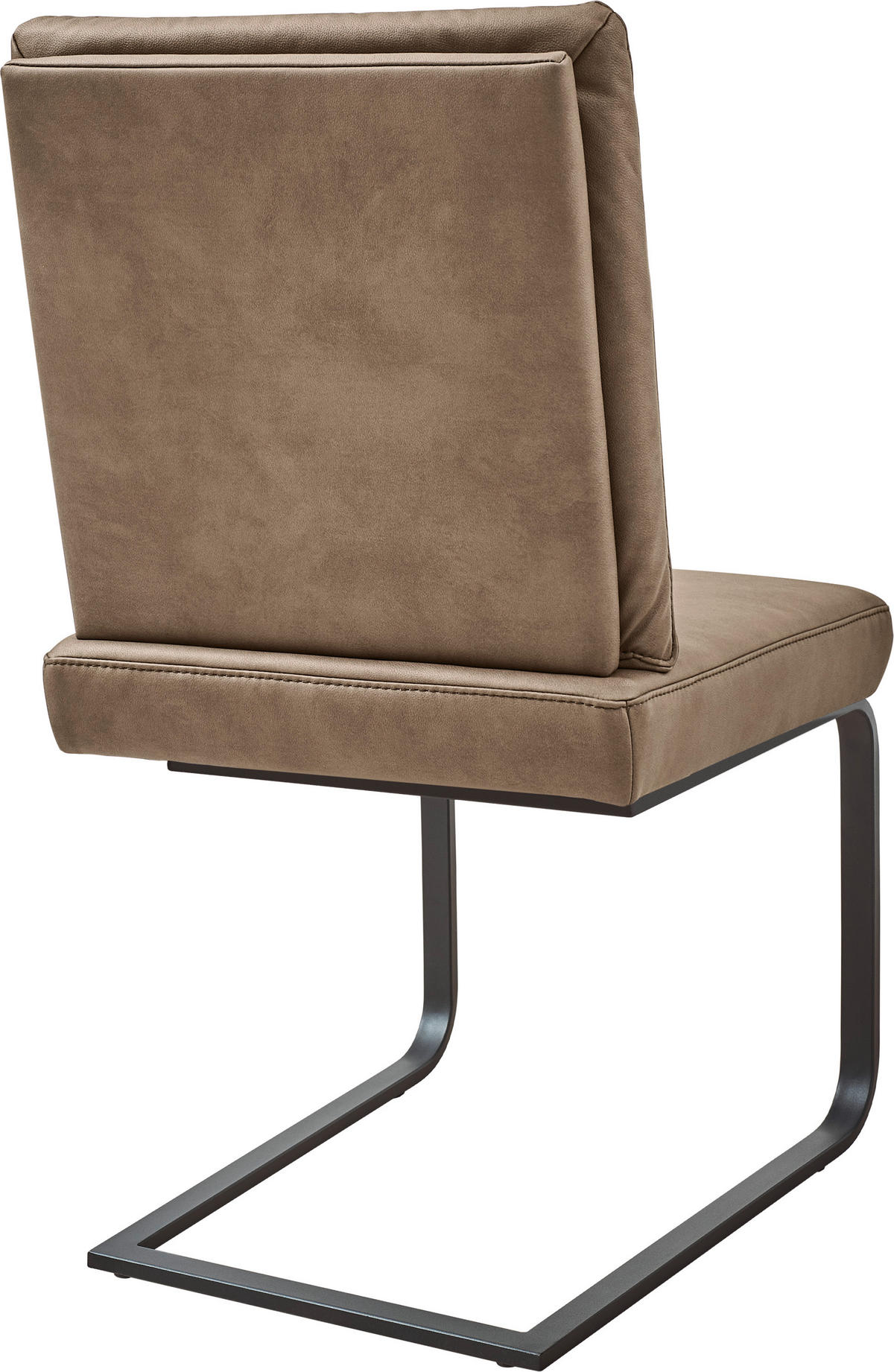 SCHWINGSTUHL  in Stahl Mikrofaser  - Taupe/Schwarz, Design, Textil/Metall (46/92/60cm) - Dieter Knoll