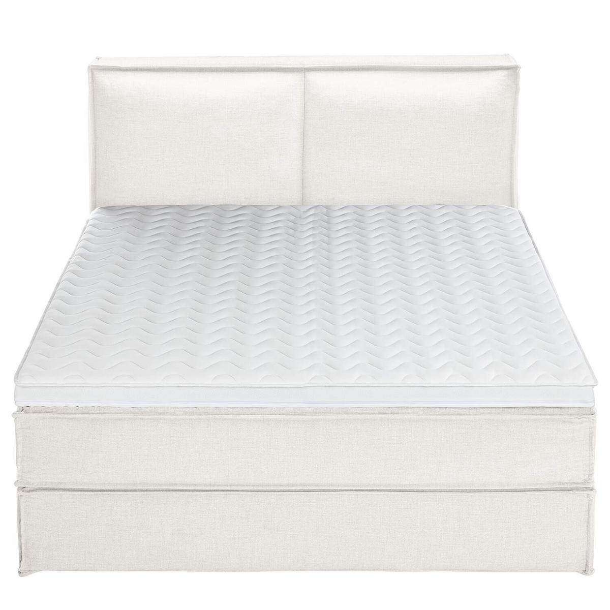 BOXSPRINGBETT 180/200 cm  in Creme  - Creme/Schwarz, Design, Textil (180/200cm) - home24