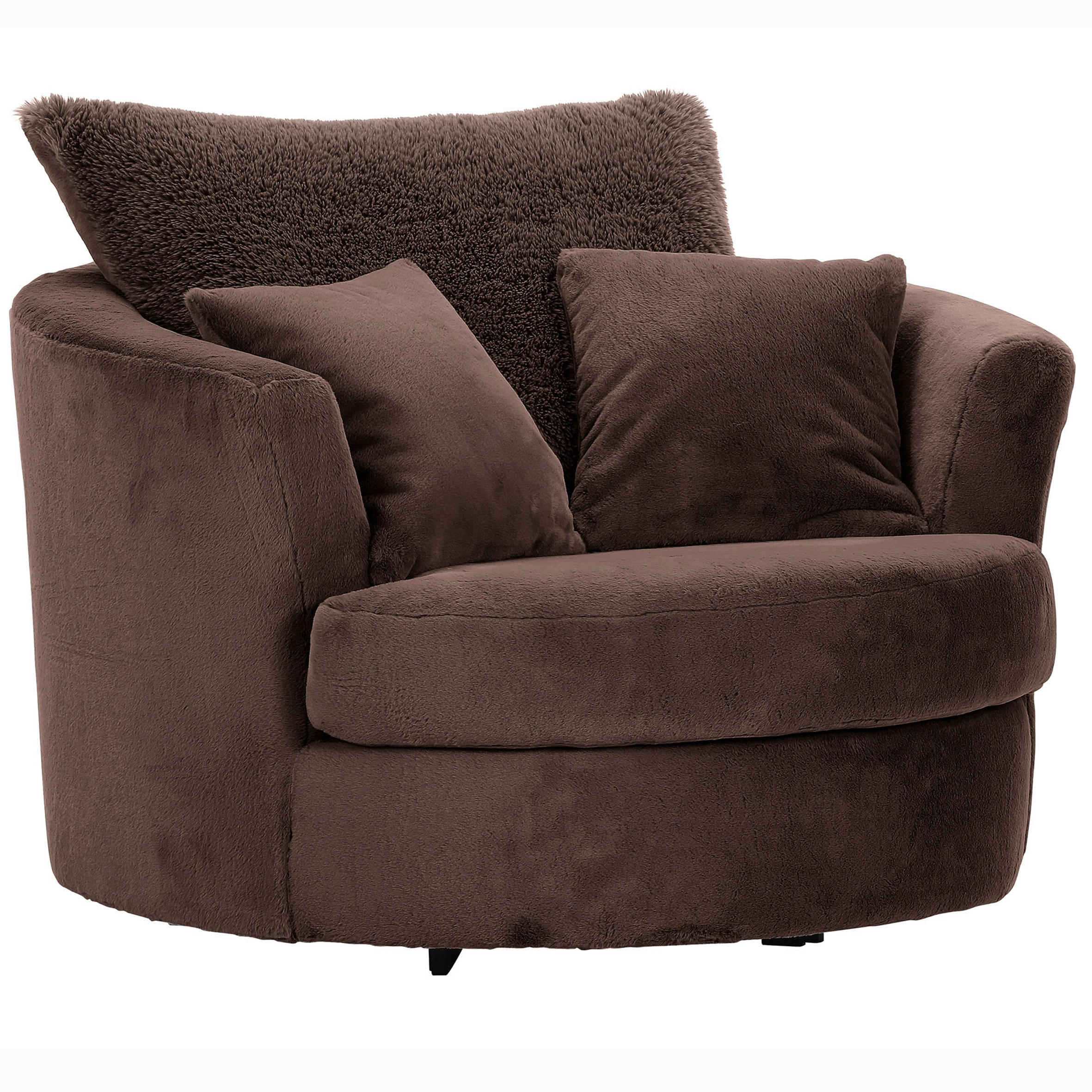 SESSEL in Plüsch Dunkelbraun  - Dunkelbraun/Schwarz, KONVENTIONELL, Textil/Metall (115/72/115cm) - Ambia Home