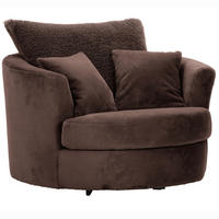 SESSEL in Plüsch Dunkelbraun  - Dunkelbraun/Schwarz, KONVENTIONELL, Textil/Metall (115/72/115cm) - Ambia Home