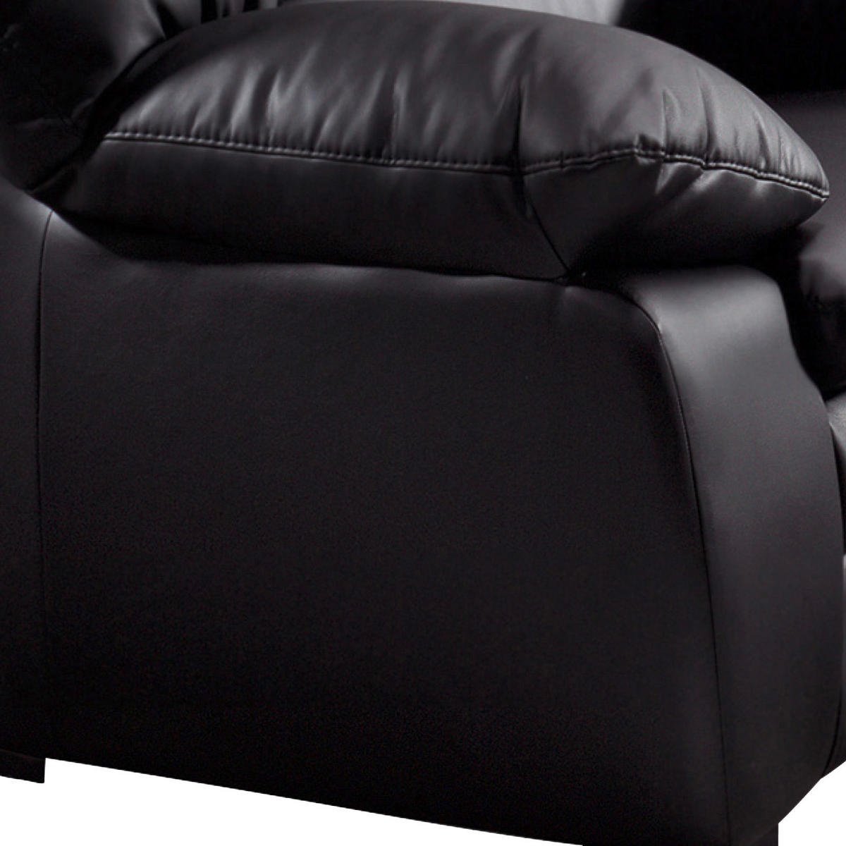 SESSEL in Lederlook Schwarz  - Schwarz, Konventionell, Kunststoff/Textil (109/88/92cm) - MID.YOU