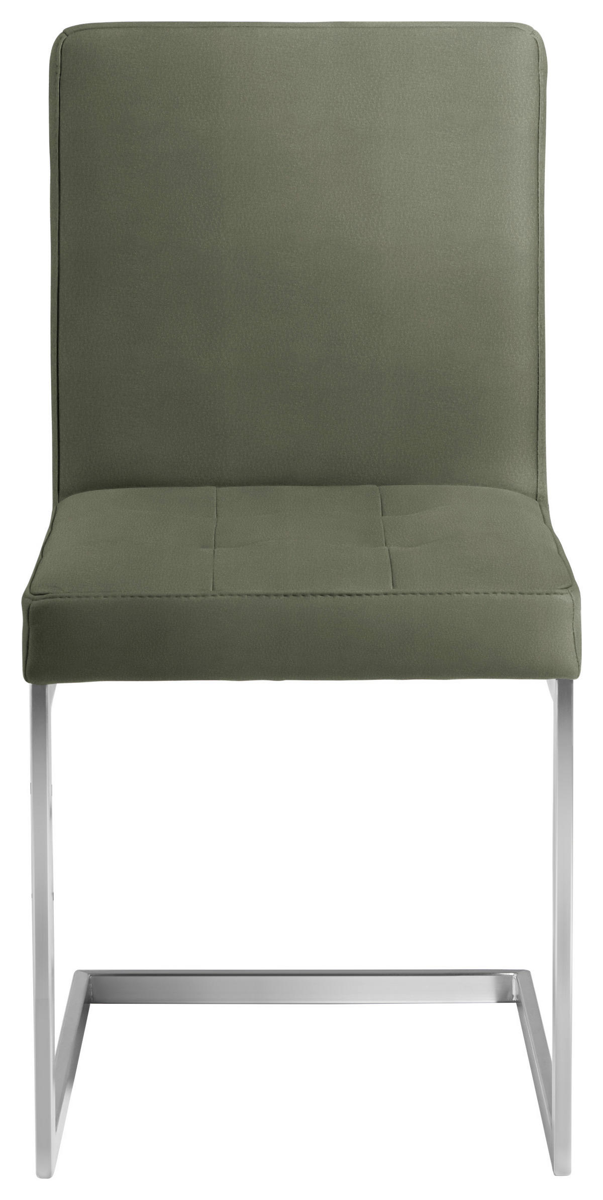 SCHWINGSTUHL  in Stahl Mikrofaser  - Edelstahlfarben/Grün, Design, Textil/Metall (45/91/58cm) - Moderano