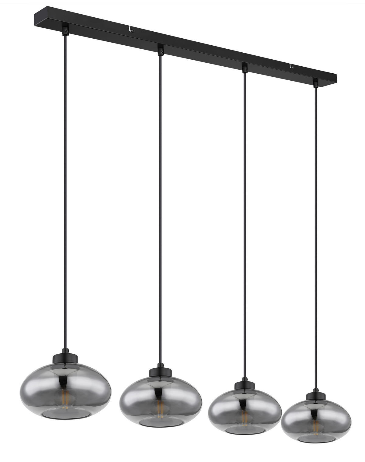 HÄNGELEUCHTE 96/18/120 cm  - Schwarz/Grau, Basics, Glas/Kunststoff (96/18/120cm) - Globo