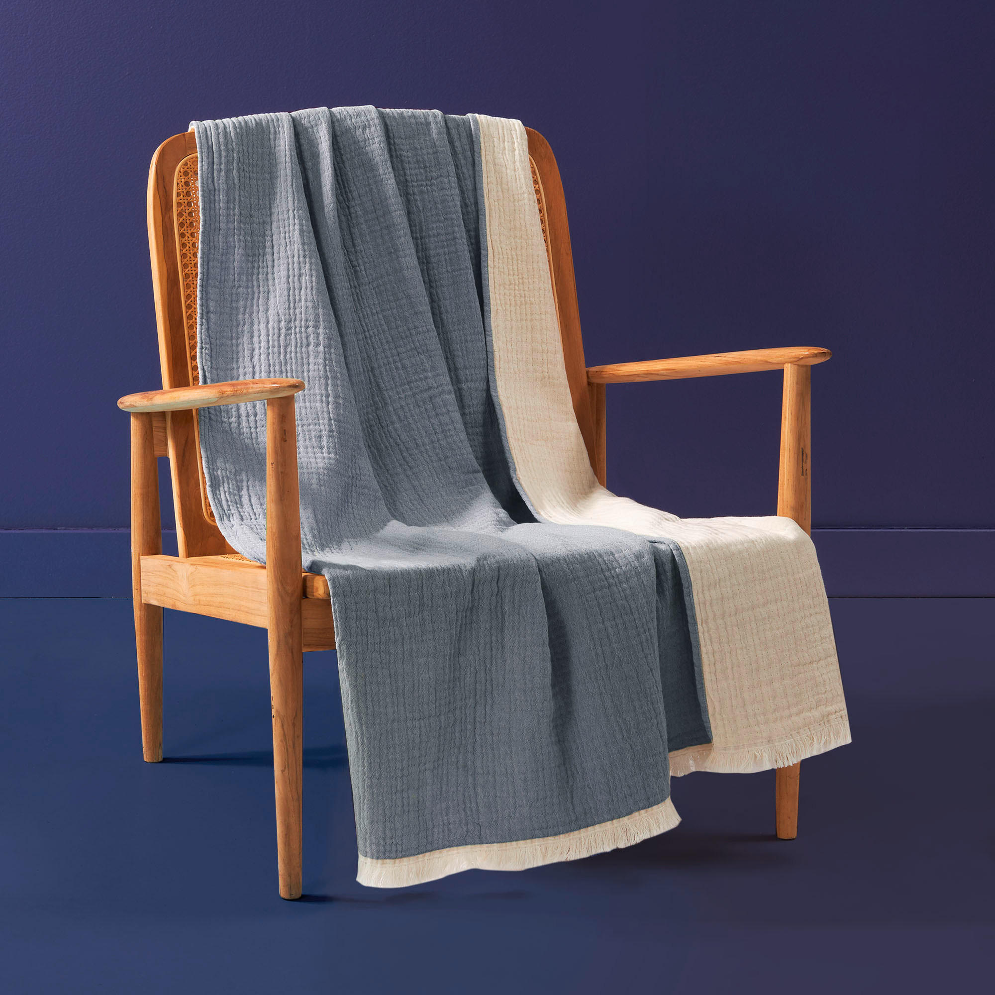 PLAID Baggy 125/170 cm  - Blau, Basics, Textil (125/170cm) - Bassetti