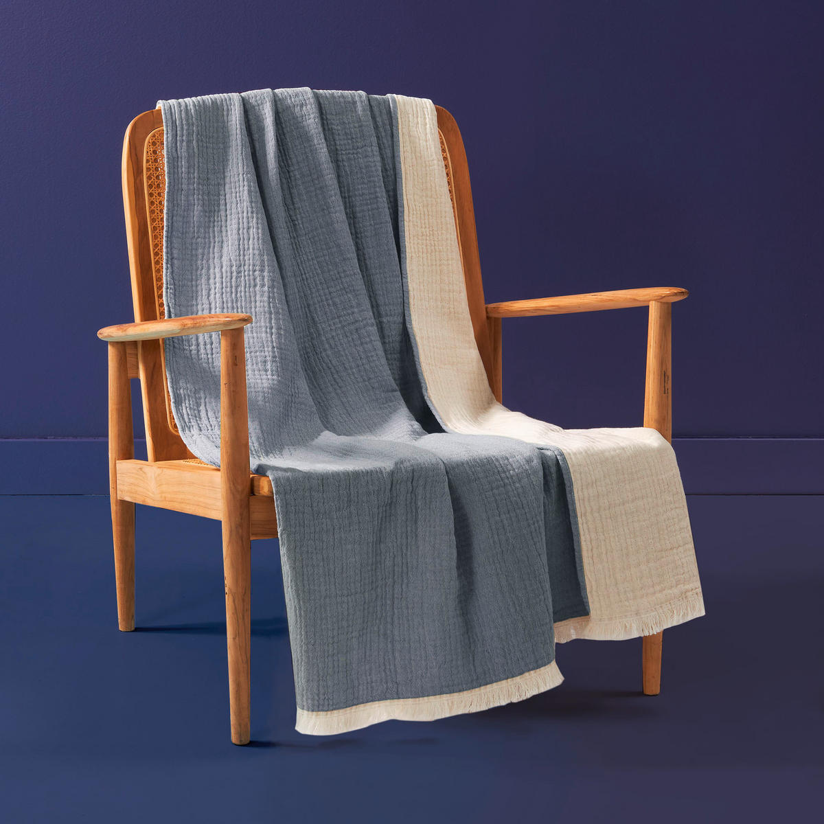 PLAID Baggy 125/170 cm  - Blau, Basics, Textil (125/170cm) - Bassetti
