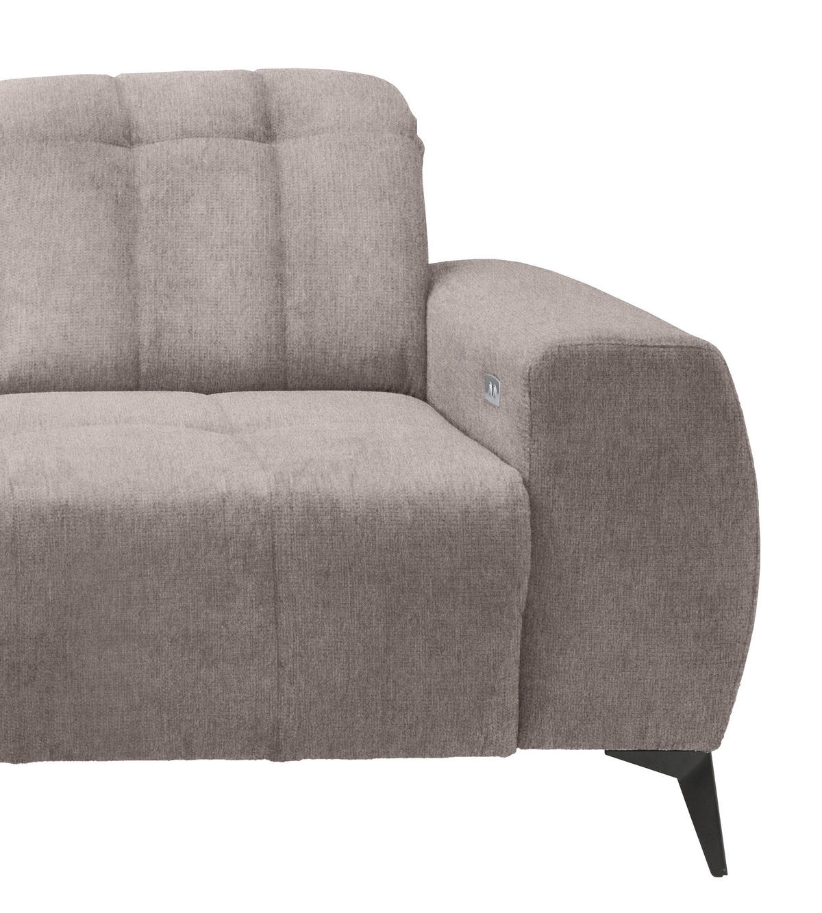 ECKSOFA Taupe Mikrofaser  - Taupe/Schwarz, MODERN, Textil/Metall (200/261cm) - Livetastic