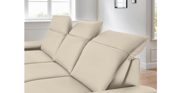 ECKSOFA  in Echtleder Creme  193/328 cm  - Creme/Schwarz, Design, Leder/Metall (193/328cm) - Dieter Knoll