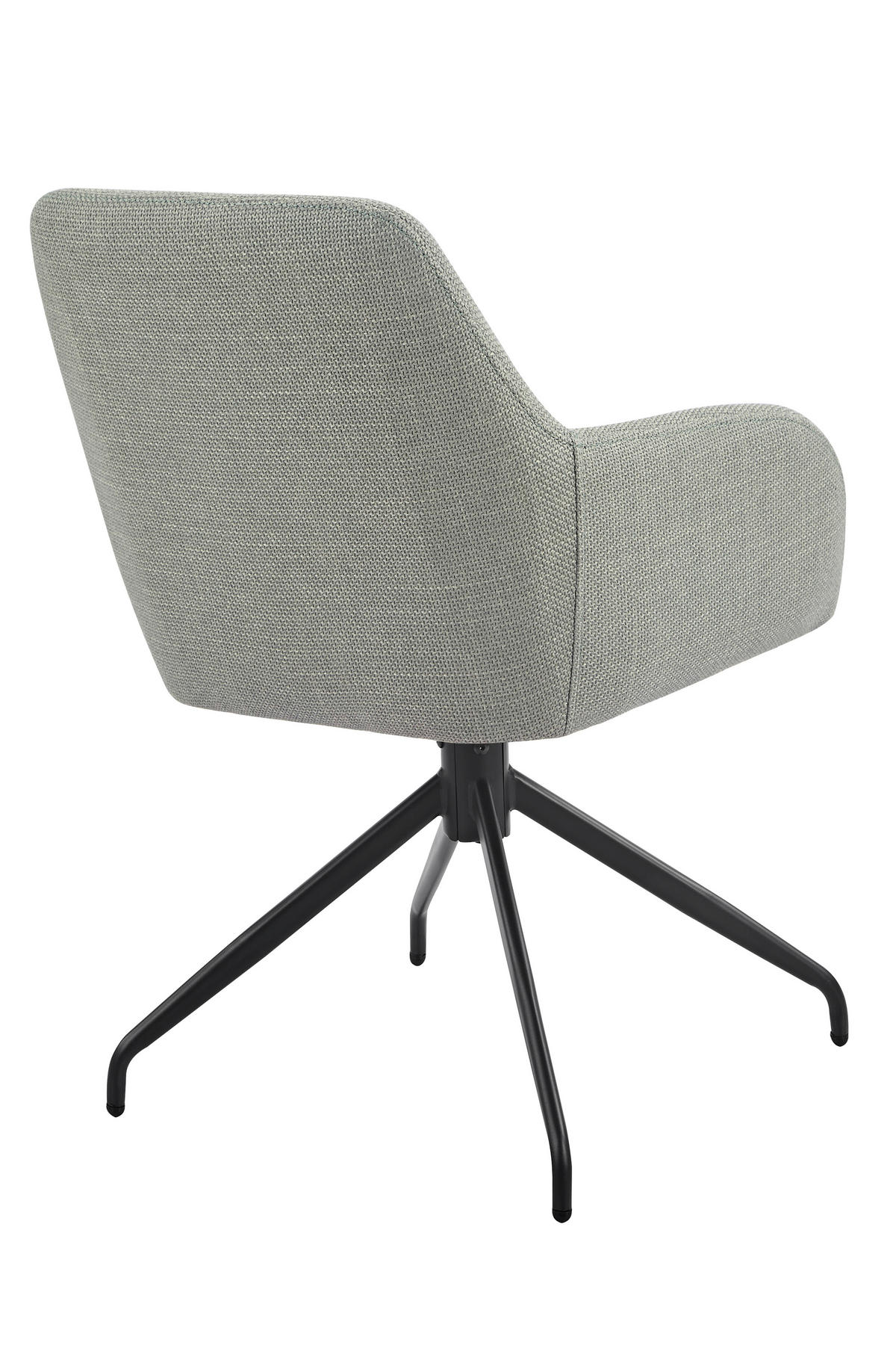 ARMLEHNSTUHL-SET 2 Stück erweiterbar, Sitzfläche 360° drehbar Webstoff, Mikrofaser  - Schwarz/Mintgrün, MODERN, Textil/Metall (56/83/60cm) - MID.YOU