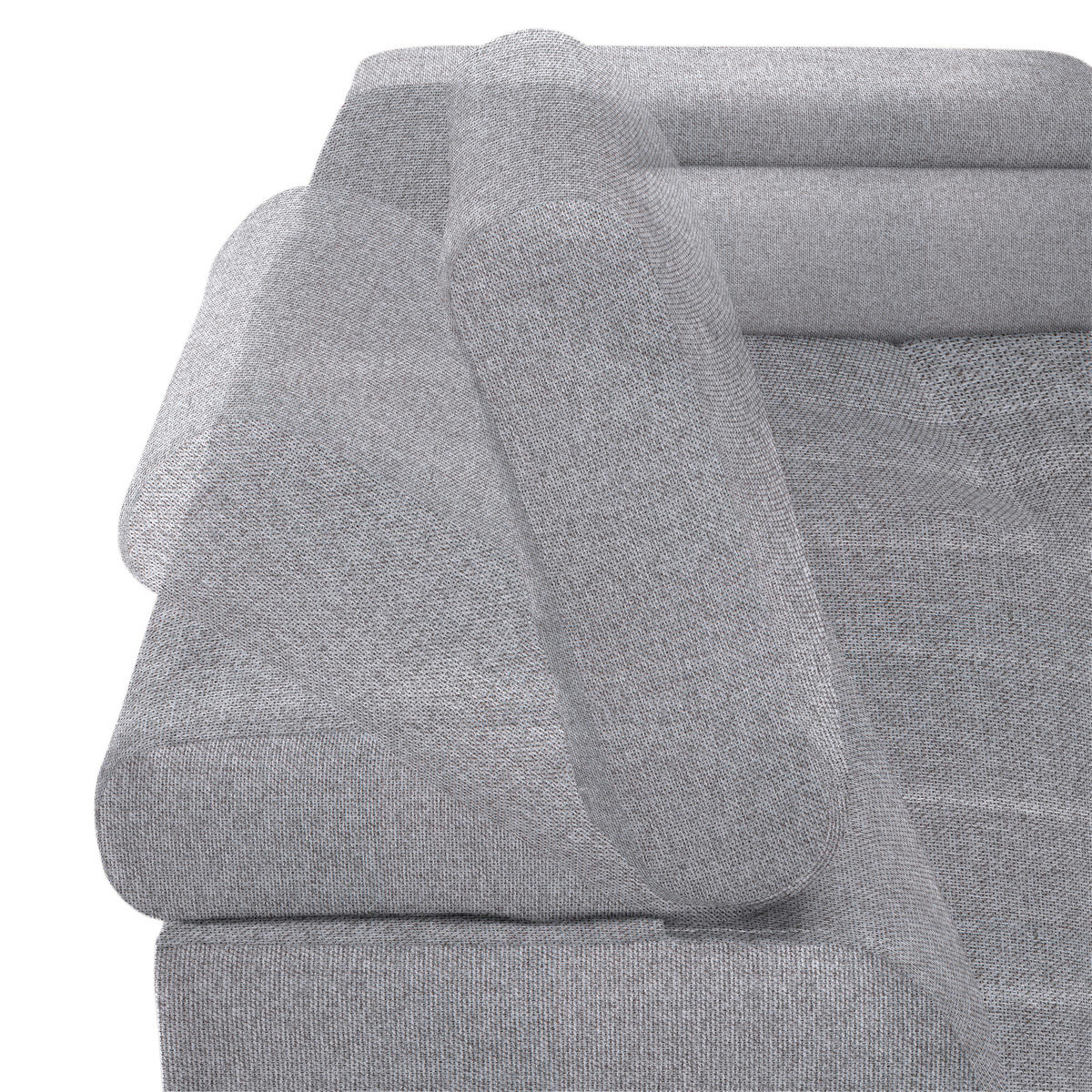 ECKSOFA in Webstoff Grau  - Schwarz/Grau, Design, Textil/Metall (270/177cm) - Welnova