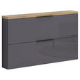 HÄNGESCHUHSCHRANK 140/82/19 cm  - Eichefarben/Anthrazit Hochglanz, Design, Holzwerkstoff/Metall (140/82/19cm) - Xora