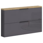 HÄNGESCHUHSCHRANK 140/82/19 cm  - Eichefarben/Anthrazit Hochglanz, Design, Holzwerkstoff/Metall (140/82/19cm) - Xora