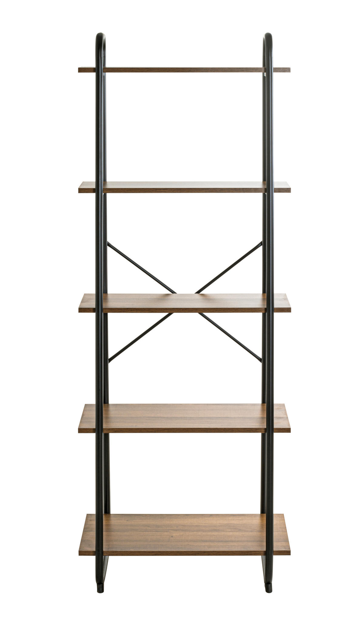 REGAL 60/164/36 cm barve hrasta, črna  - črna/barve hrasta, Moderno, kovina/leseni material (60/164/36cm) - Carryhome