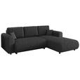 ECKSOFA inkl. Funktionen Anthrazit Cord  - Anthrazit/Schwarz, KONVENTIONELL, Kunststoff/Textil (260/200cm) - Xora