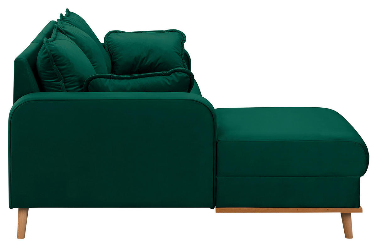 ECKSOFA in Mikrofaser Grün  150/230 cm  - Wengefarben/Grün, Design, Holz/Textil (150/230cm) - Livetastic