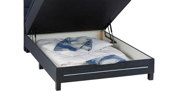 BOXSPRINGBETT 140/200 cm in Anthrazit - Anthrazit/Schwarz, KONVENTIONELL, Holzwerkstoff/Kunststoff (140/200cm) - Carryhome