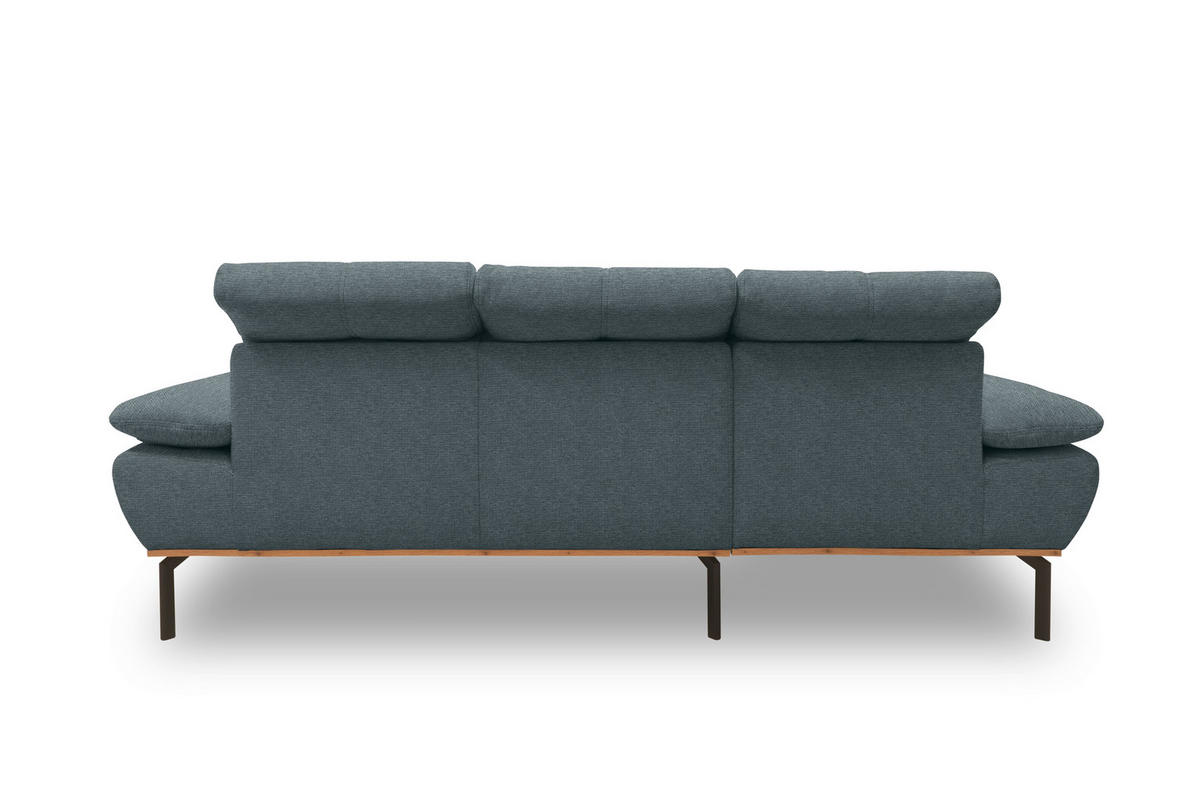 ECKSOFA in Mikrofaser Grau  242/170 cm  - Wildeiche/Schwarz, Design, Holz/Textil (242/170cm) - MID.YOU