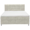 BOXSPRINGBETT 160/200 cm  in Ecru  - Chromfarben/Ecru, KONVENTIONELL, Kunststoff/Textil (160/200cm) - Voleo