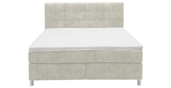 BOXSPRINGBETT 160/200 cm  in Ecru  - Chromfarben/Ecru, KONVENTIONELL, Kunststoff/Textil (160/200cm) - Voleo