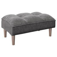 HOCKER Samt Anthrazit  - Anthrazit, KONVENTIONELL, Holz/Textil (88/43,5/57cm) - Playboy