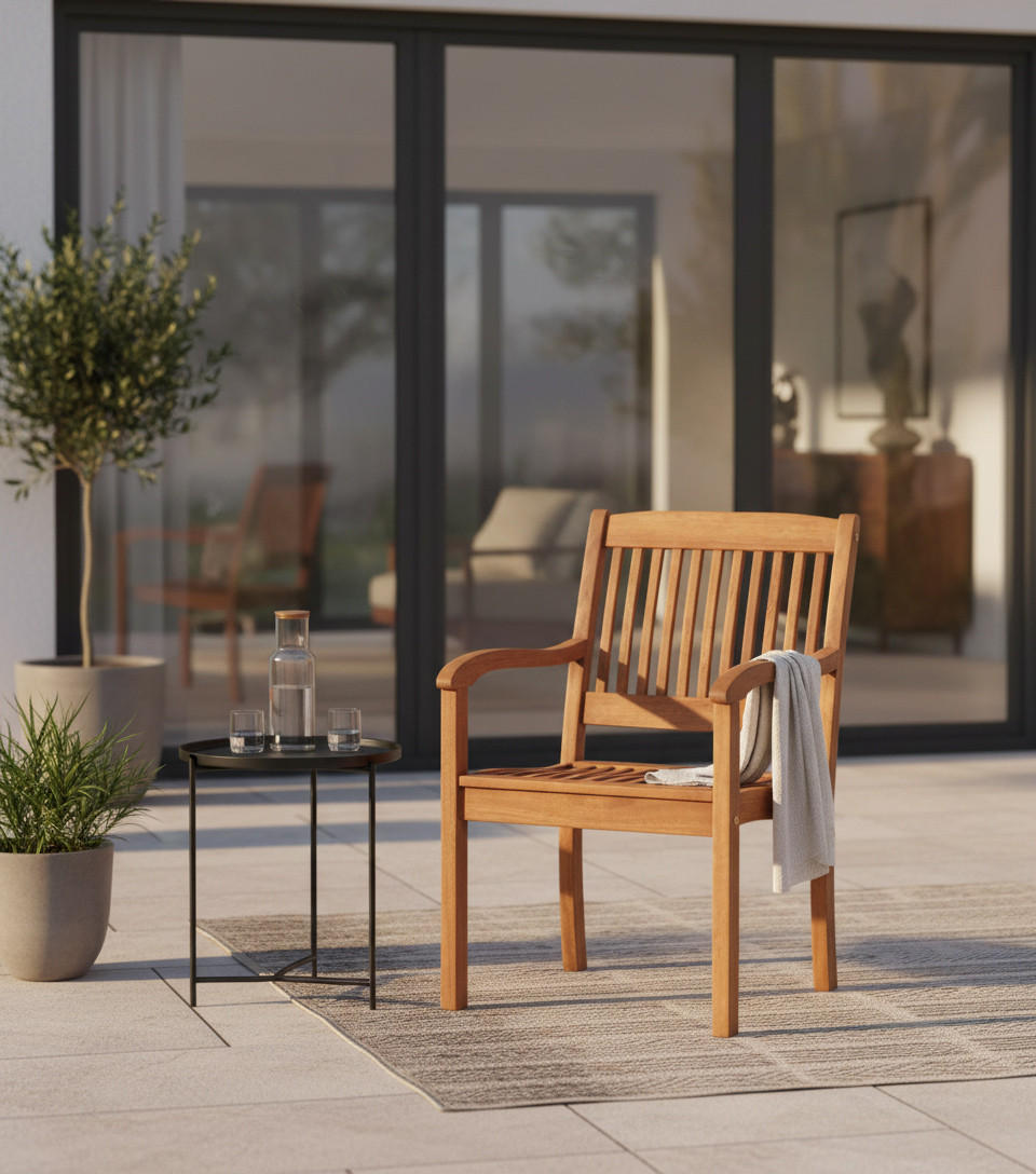 GARTENSESSEL Eukalyptusholz Naturfarben  - Naturfarben, KONVENTIONELL, Holz (57,5/107/118cm) - Gardenson