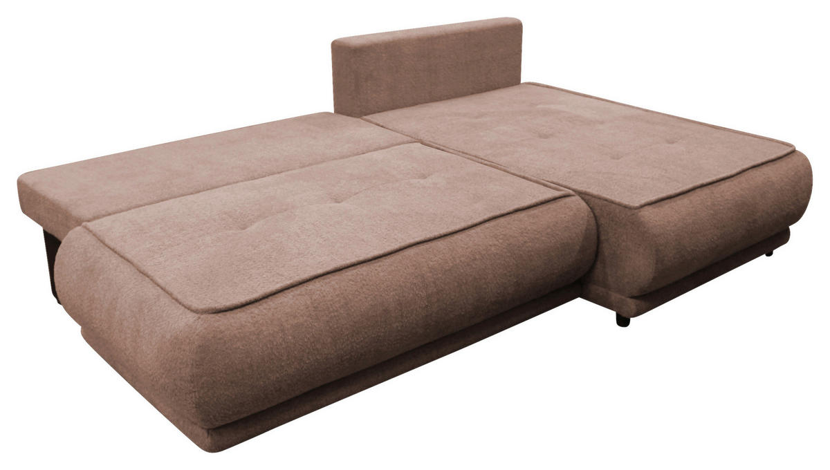 ECKSOFA in Bouclé Braun  277/179 cm  - Schwarz/Braun, Design, Kunststoff/Textil (277/179cm) - MID.YOU