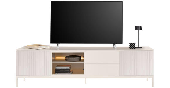 LOWBOARD  in 205,8/56/38 cm  - Kaschmir, KONVENTIONELL, Glas/Holzwerkstoff (205,8/56/38cm) - Voleo