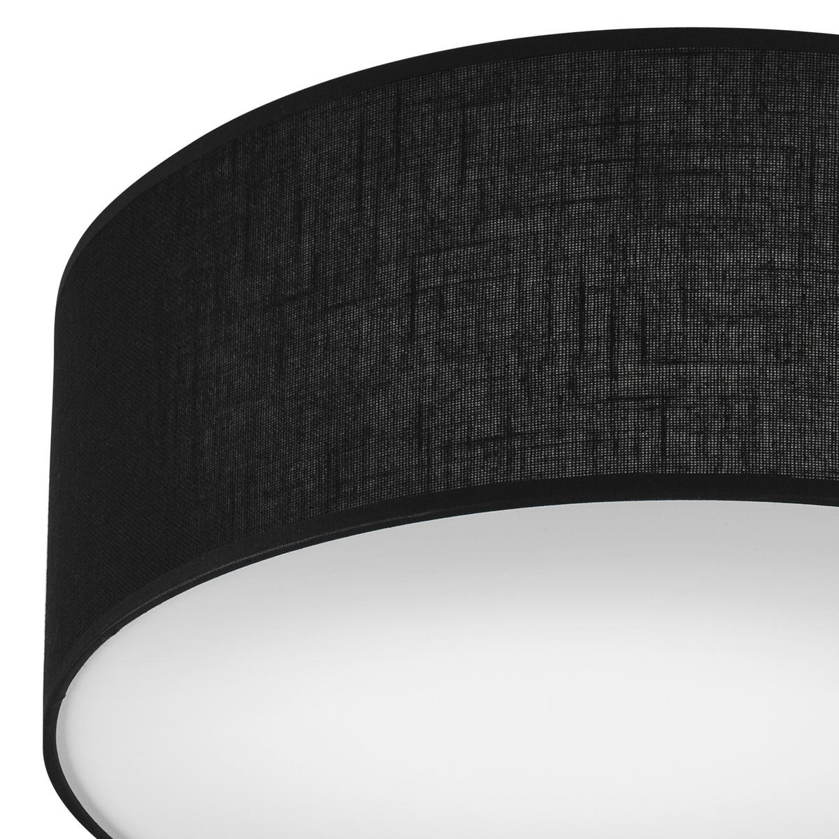 PENDELLEUCHTE 13/35 cm  - Schwarz Hochglanz, KONVENTIONELL, Textil (13/35cm)