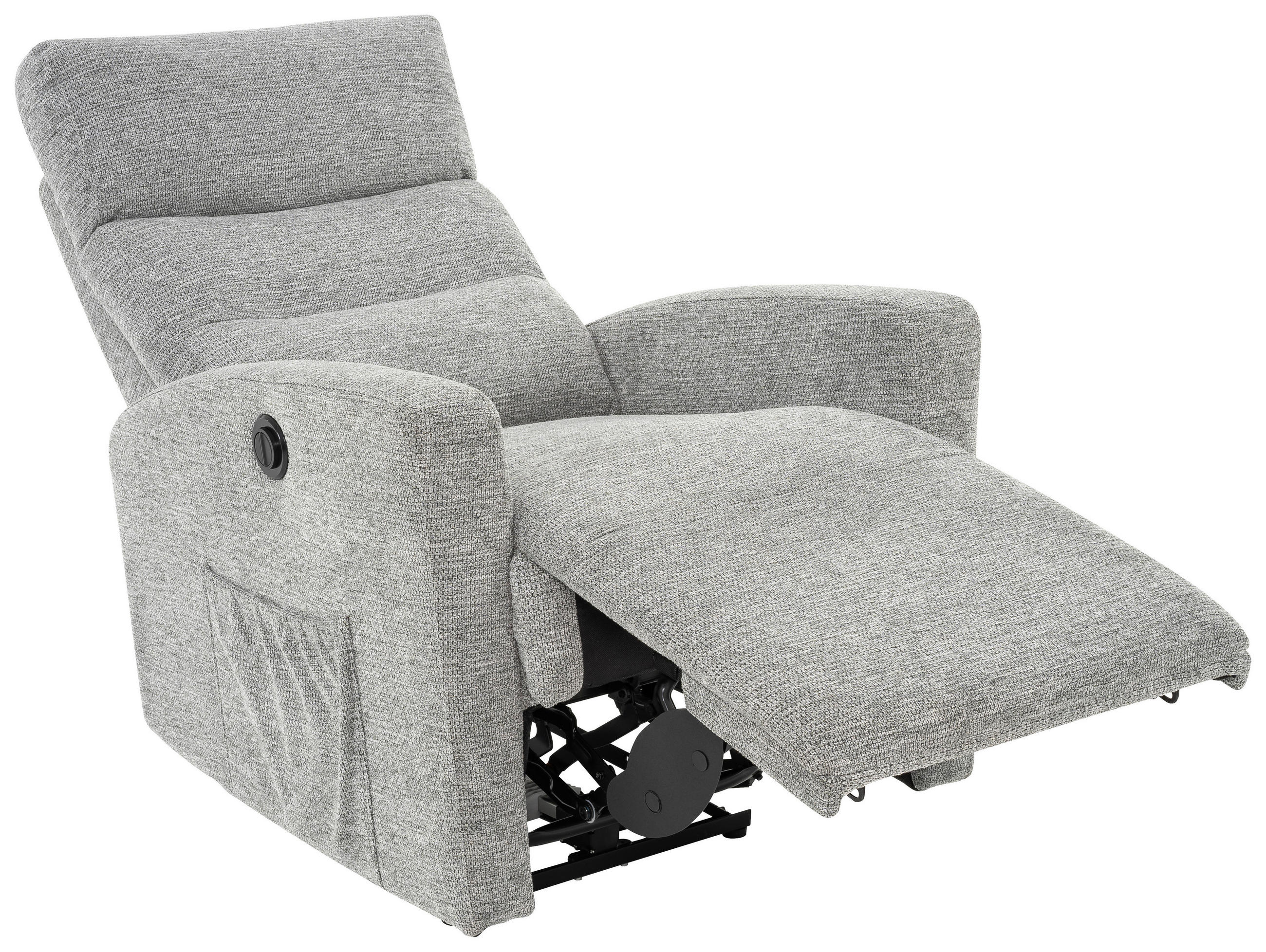 FERNSEHSESSEL  mit Webstoff Grau, Schwarz  - Schwarz/Grau, Design, Kunststoff/Textil (76/102/93cm) - Carryhome
