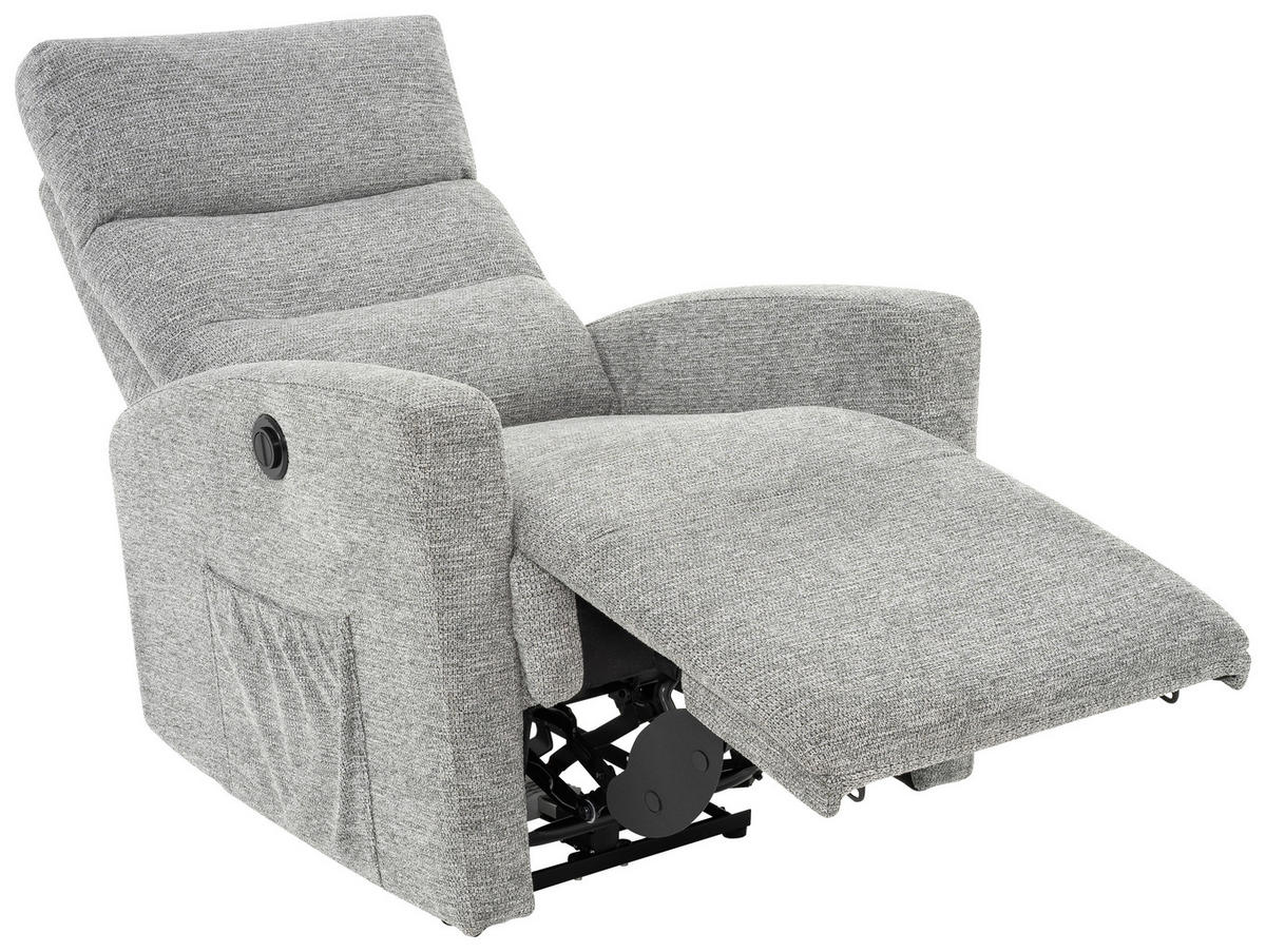 FERNSEHSESSEL  mit Webstoff Grau, Schwarz  - Schwarz/Grau, Design, Kunststoff/Textil (76/102/93cm) - Carryhome