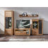 VITRINE Eichefarben, Grau - Chromfarben/Eichefarben, Design, Glas/Holzwerkstoff (68/202/37cm) - Cantus