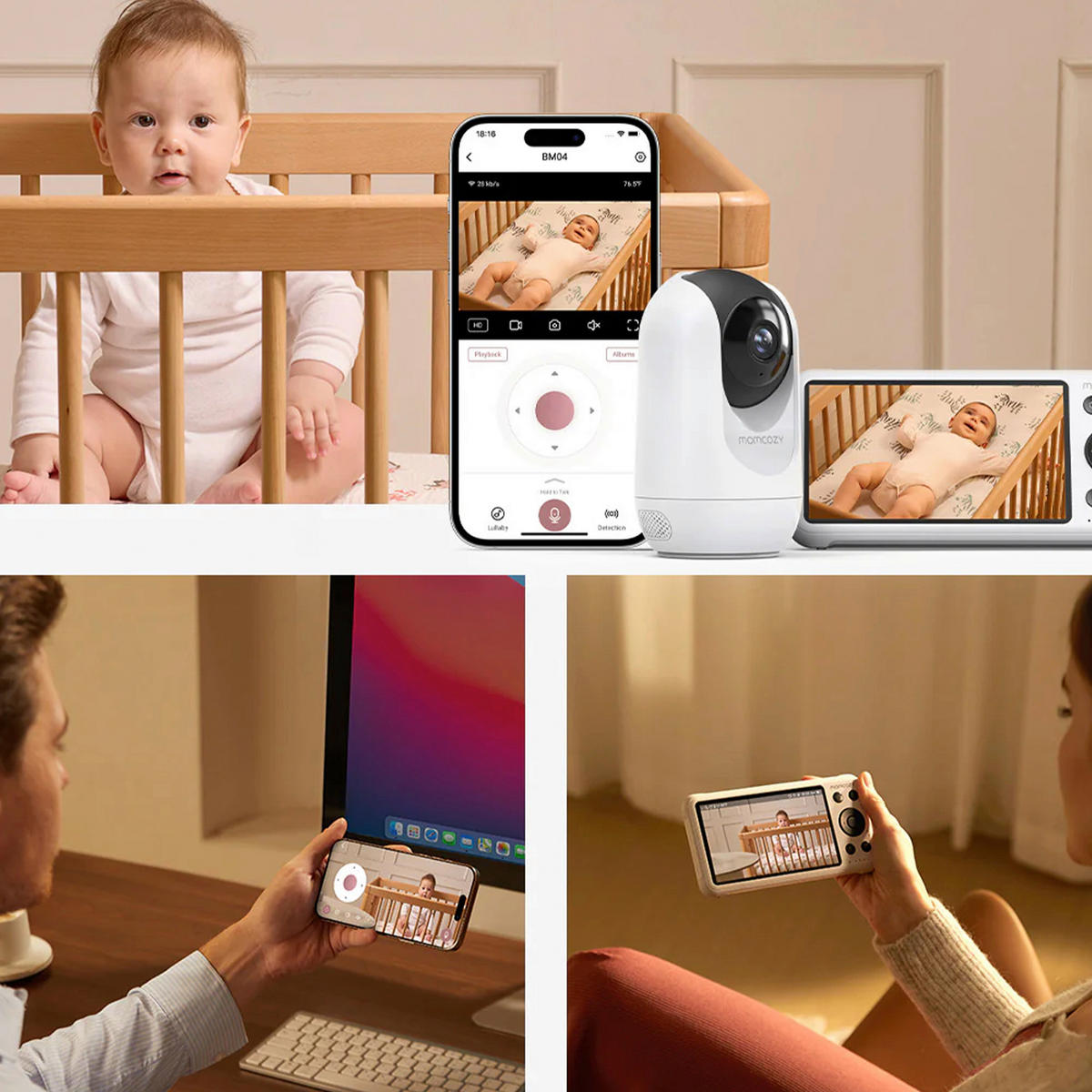 BABYPHONE-ZUSATZKAMERA 150 m  - Weiß, Basics, Kunststoff (15/15/8cm) - Momcozy