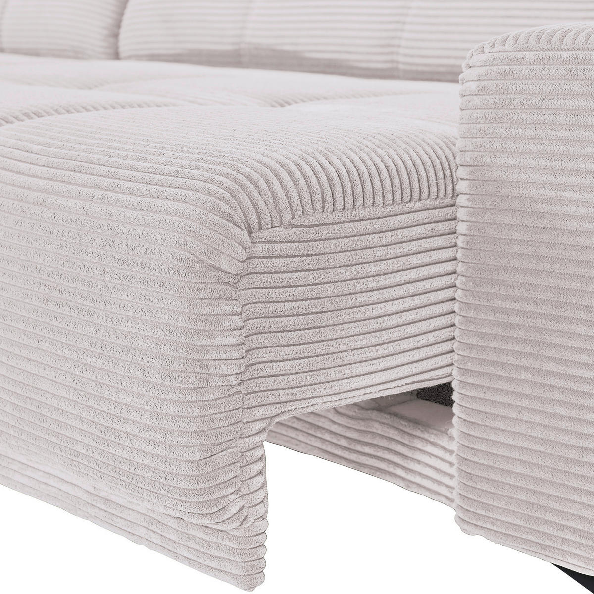 ECKSOFA in Cord Naturfarben  - Schwarz/Naturfarben, Konventionell, Textil/Metall (165/295cm) - Carryhome