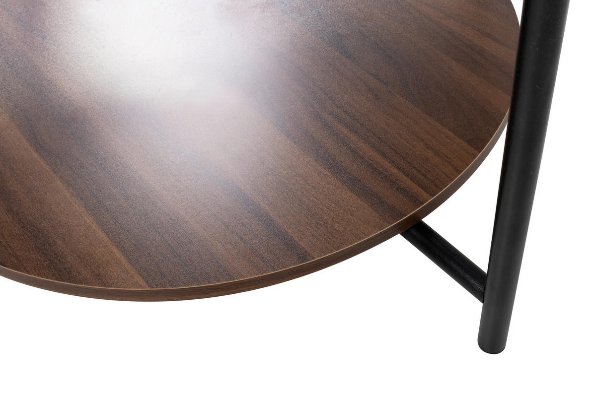 COUCHTISCH 80/45/80 cm Rauchglas rund Braun, Multicolor, Schwarz, Nussbaumfarben, Walnussfarben einfacher Aufbau  - Nussbaumfarben/Walnussfarben, Design, Glas/Holzwerkstoff (80/45/80cm) - MID.YOU