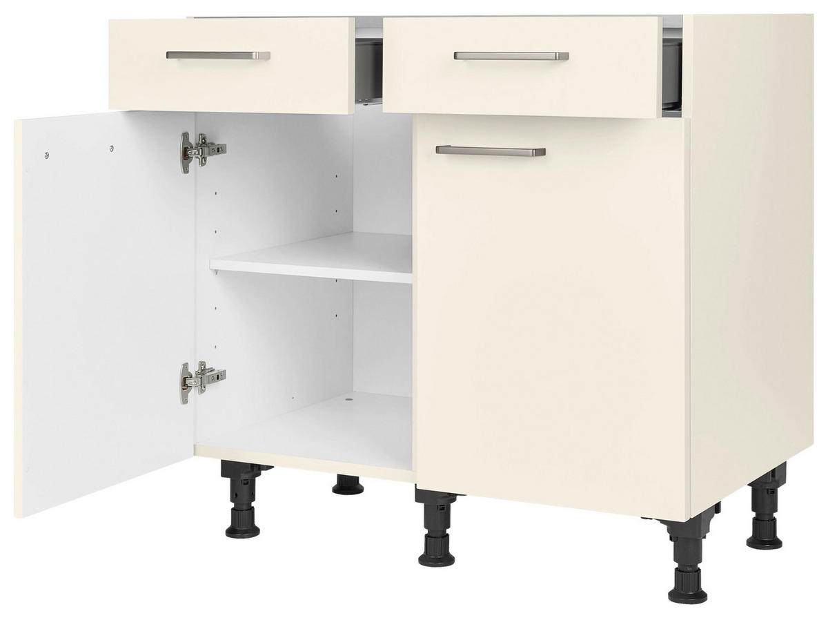 SCHUBKASTENUNTERSCHRANK 90/87/56 cm  in Magnolie  - Edelstahlfarben/Magnolie, MODERN, Holzwerkstoff/Metall (90/87/56cm) - Nobilia