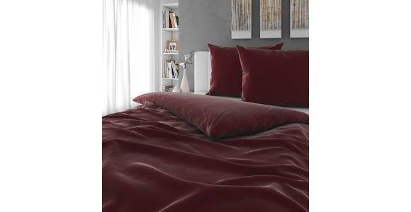 BETTWÄSCHE TANJA Satin 200/200 cm  - Weinrot, Basics, Textil (200/200cm) - Novel