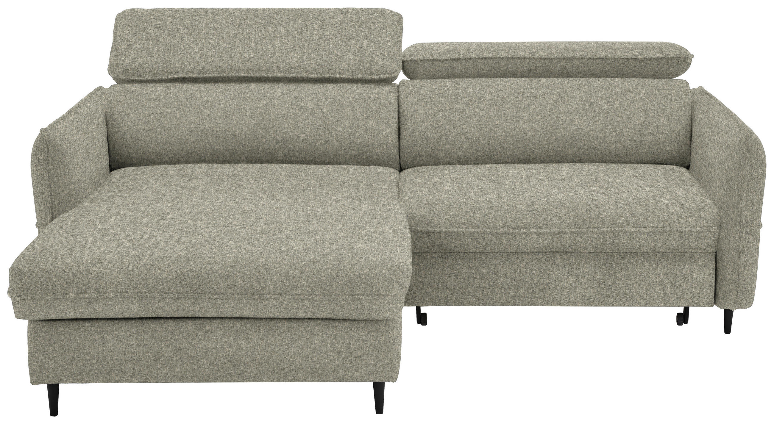 ECKSOFA Taupe Samt  - Taupe/Schwarz, Design, Holz/Textil (185/232cm) - Stylife