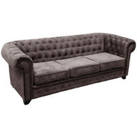SEDAČKA CHESTERFIELD, drevo, textil, kompozitné drevo, hnedá - hnedá/čierna, Konventionell, drevo/kompozitné drevo (225/72/92cm) - Livetastic