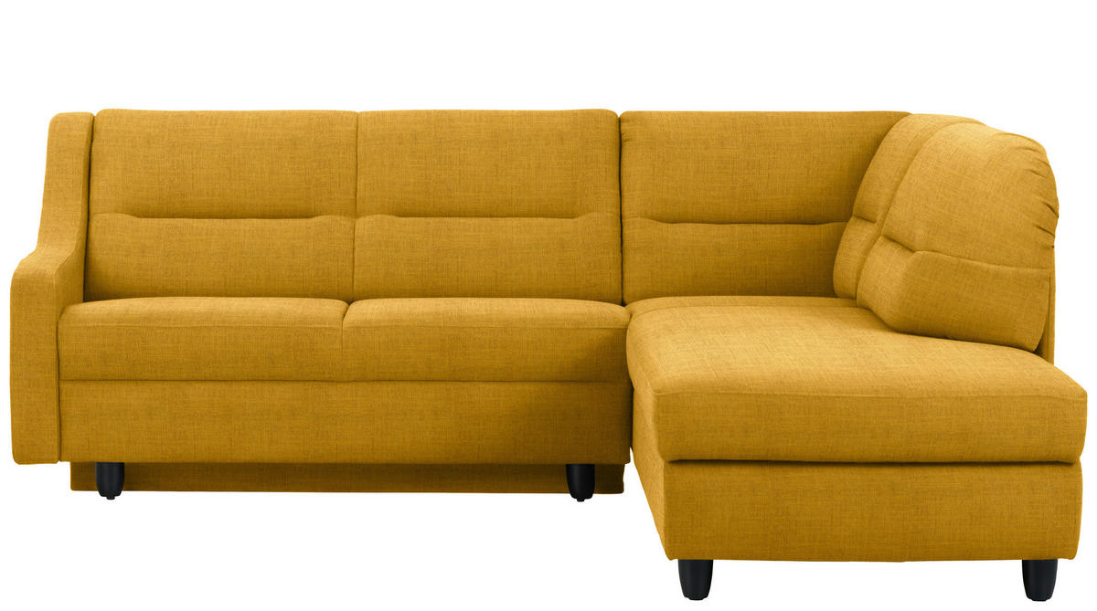 ECKSOFA in Chenille Gelb  226/208 cm  - Gelb/Schwarz, KONVENTIONELL, Textil (226/208cm) - Sedda